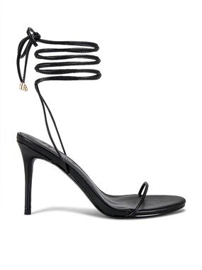 FEMME LA 3.0 Barely There Lace Up Heel in Noir | LIKE NEW